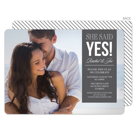 Grey This Is It Engagement Invitations